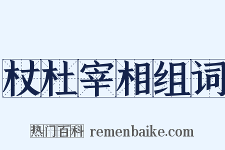 杖杜宰相组词是什么意思的图片